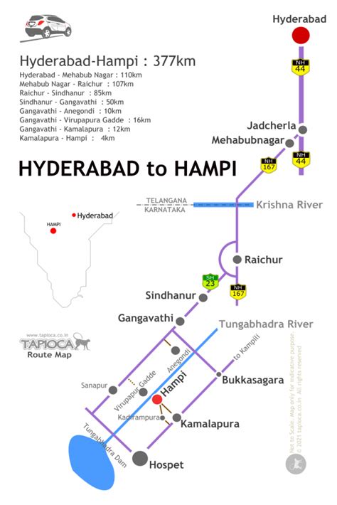 Hyderabad to Hampi Road Trip Route