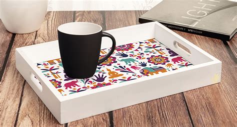 BRAHMA DESIGN Serving Tray | India Design with White Border ...