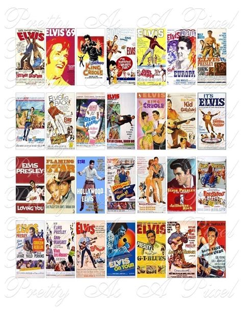 Elvis Presley Movie Posters 1 x 2 inch INSTANT DOWNLOAD
