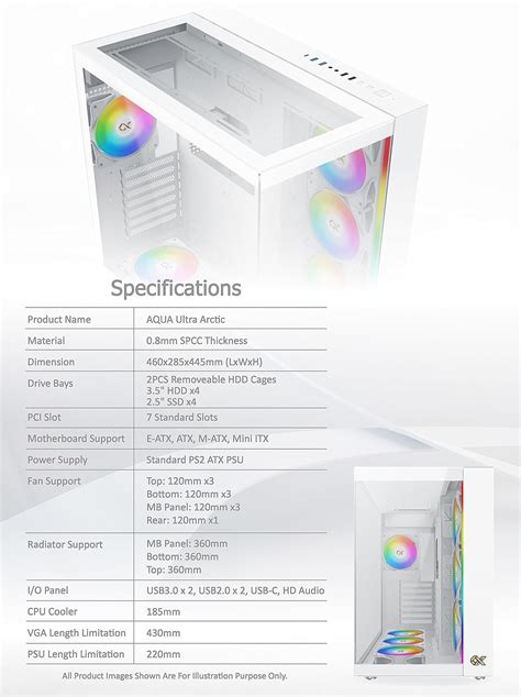 Buy Xigmatek Aqua Ultra Arctic ARGB (E-ATX) Mid Tower Cabinet (White ...