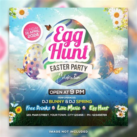 Easter celebration party social media post psd | Premium PSD