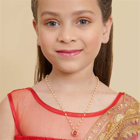 Red Stone Necklace for Kids