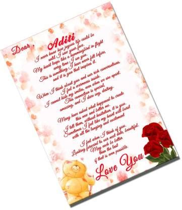 Midas Craft I Love You Aditi Love Letter Quotes 26 Greeting Card Price ...