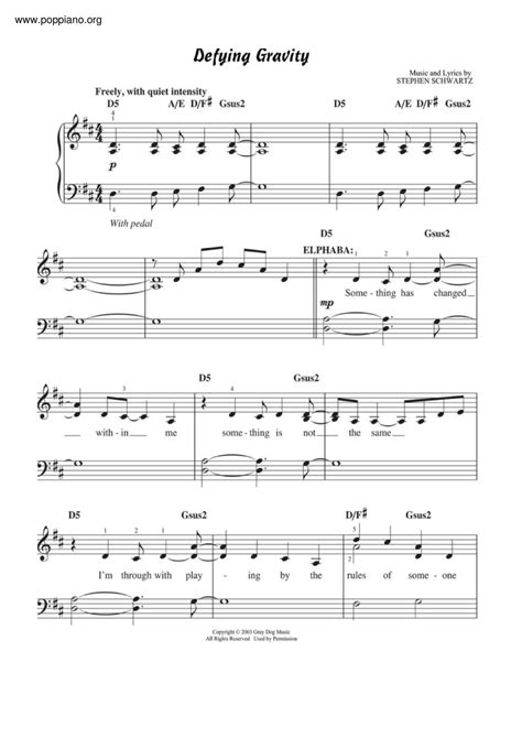 Idina Menzel-Defying Gravity Sheet Music pdf, -ディファイング・グラビティ 악보 - Free ...