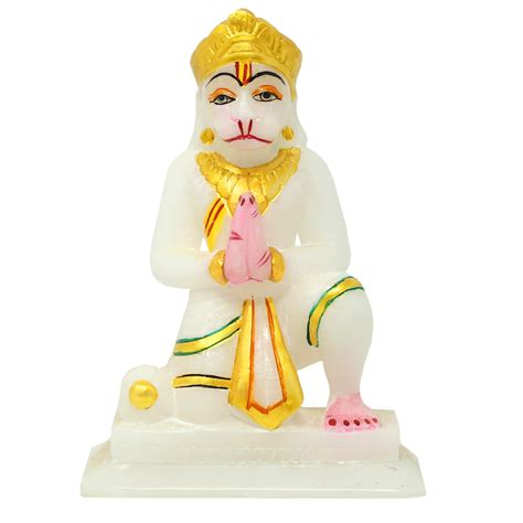 Buy Monika HANDICRAFTS Beautifully Handcrafted Marble Hanumanji Murti ...