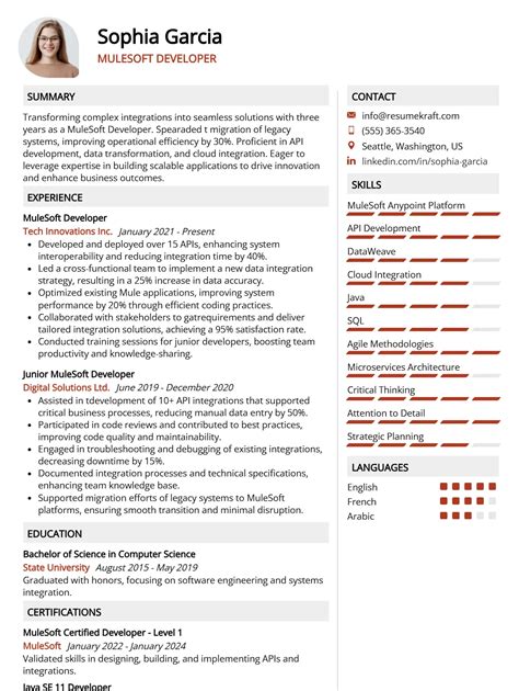 Image result for MuleSoft Developer Resume