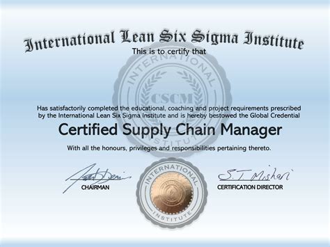 Certified_SUPPLY_CHAIN_Manager-Template_v2 | International Lean Six Sigma Institute