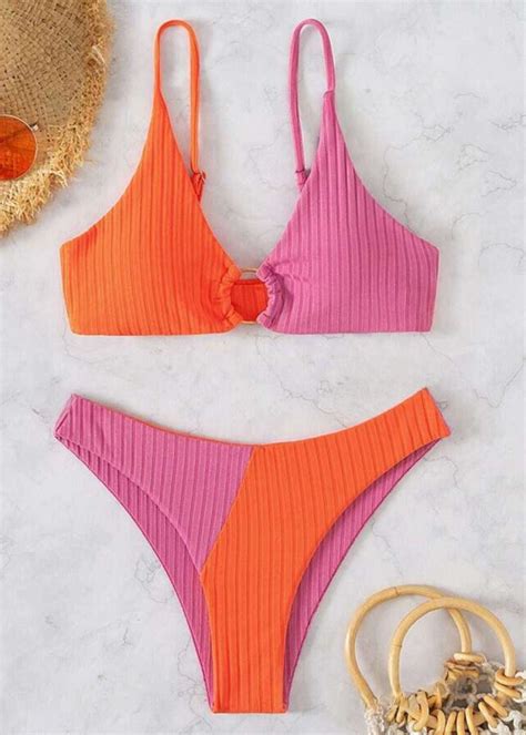 Pink & Orange Bikini Set – WomanLikeU