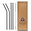 Rusabl Pack of 4 Stainless Steel Straws with Cleaning Brush, Reusable ...