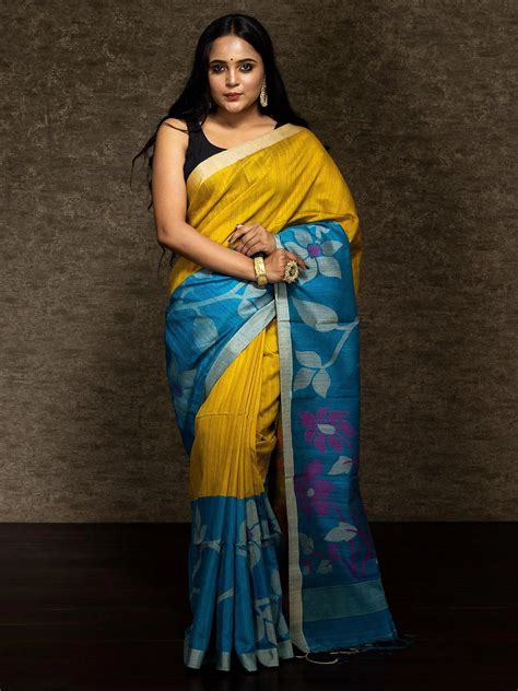 Matka Silk Jamdani Saree – WeaversIndia