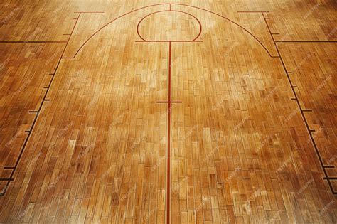 Above View of Maple Hardwood Basketball Court Surface | Premium AI ...
