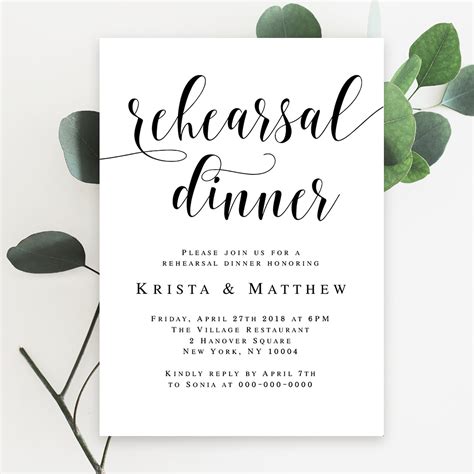 Rehearsal Dinner Template