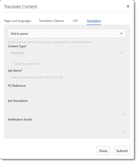 Sending Pages for Translation from the Touch-Optimized UI (Adobe ...