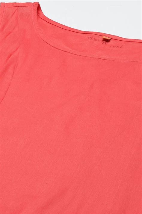 Buy Tomato Red Poly Cotton Printed Kurta Dress Online at Biba India