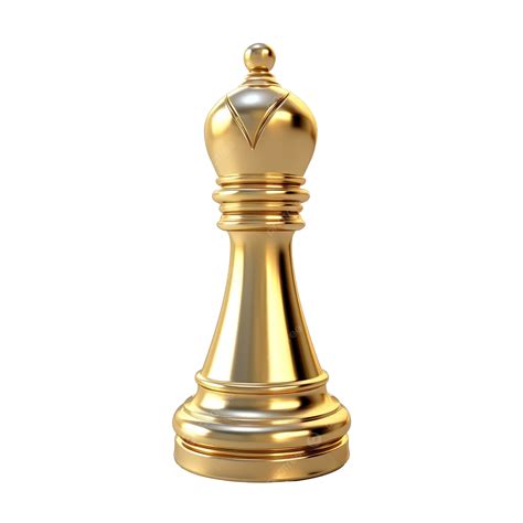 3d Render Chess Piece Of Golden Bishop, 3d, Bishop, Board Game PNG ...