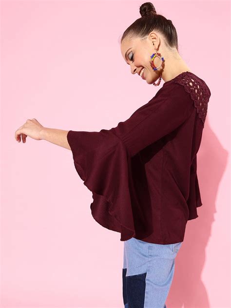 Style Quotient Women Maroon Lace Top – StyleQuotient