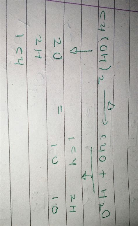 When Cu(OH)2is heated, copper(II) oxide and water are formed. How would ...