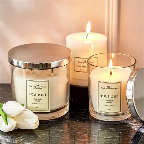 Buy Boutique Lime Basil Breeze Scented Pillar Candle from Home Centre ...