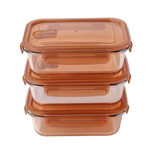 Buy UMAI Pack of 3 Borosilicate Glass Kitchen Containers Set with ...