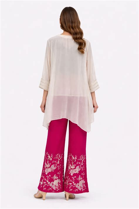 Asymmetric georgette top with Parsi gara Palazzos – 29india