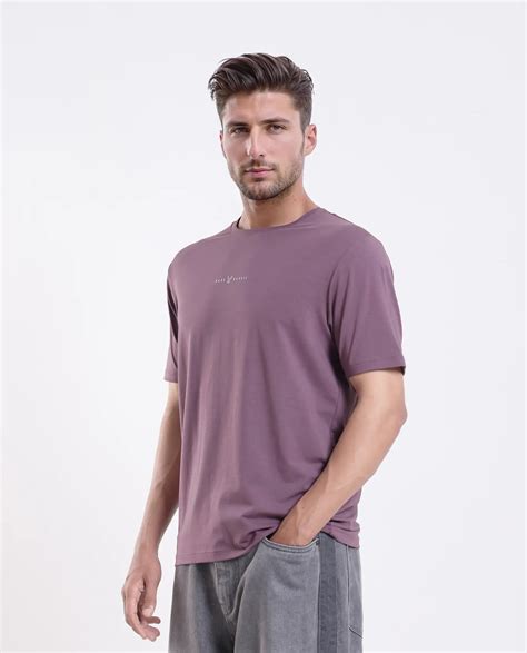 Rare Rabbit Men's Rabbit-25 Dusky Purple Cotton Blend Graphic Print Re