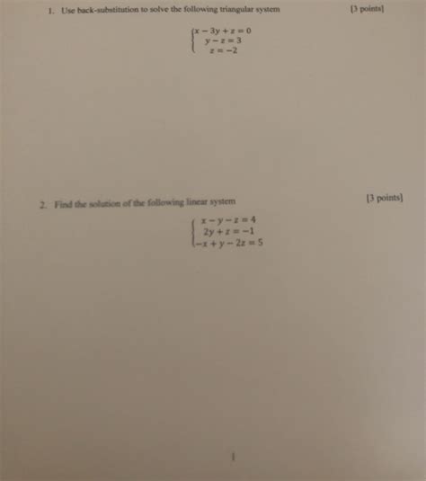 Use Back Substitution to Solve the Triangular System 的图像结果