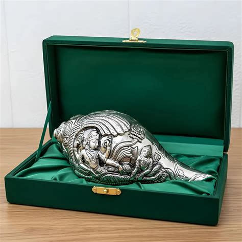 Vishnu Lakshmi Shankh Silver-Plated 7 Inch – Dev Aastha