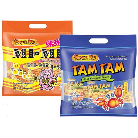 Buy Snek Ku Malaysia Tam Tam Crab Flavour Mimi Prawn Flavour Cri Halal ...
