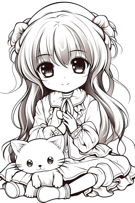 Premium Vector | Anime coloring page