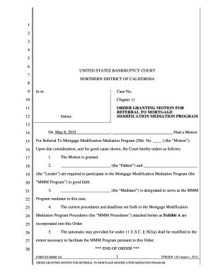 Fillable Online canb uscourts ORDER GRANTING MOTION FOR REFERRAL TO ...