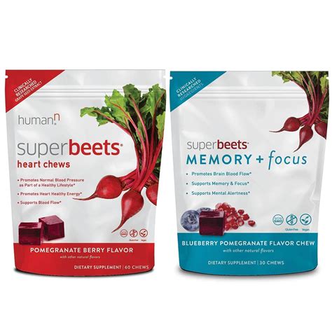 HumanN SuperBeets Heart & Mind Bundle - Heart & Memory Support Chews ...