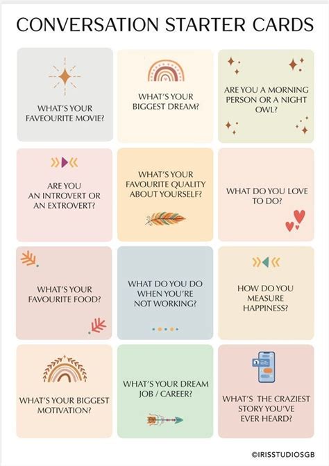 Conversation Cards | Conversation Starter Cards | Ice Breaker Cards - Etsy