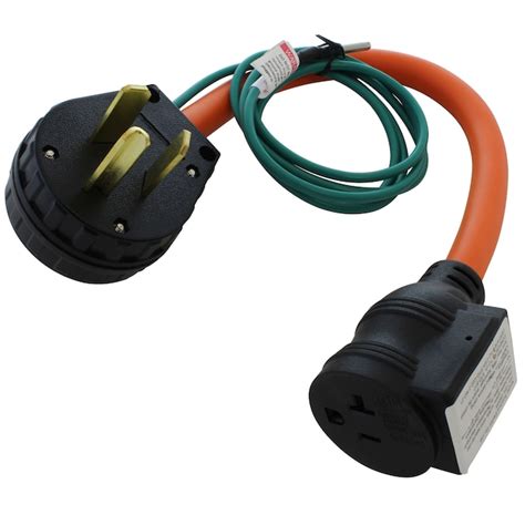 AC WORKS 1ft NEMA 10-30P to NEMA 6-20R with Breaker 20-Amp 3-wire ...