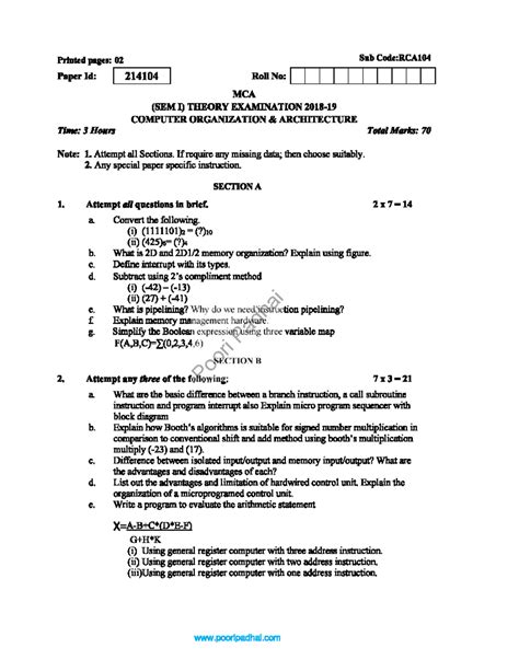 COA-2018-19 - Computer Organisation and Architecture - Studocu