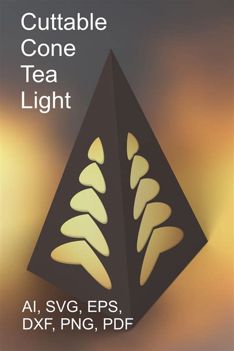 Christmas Tree Cone Tea Light Shade Paper Cut Template