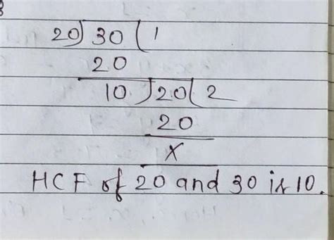 Find the HCF of 20,30 - Brainly.in
