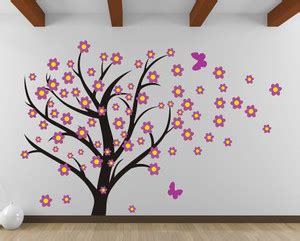 LANSTICK 93.98 cm TREE WITH COLORFUL LEAVES WITH BIRDS STICKER Self ...