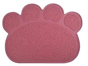 DM Paw-Shaped Cat Litter Box Mat,10 Colors Available,15.75x11.75 Inches ...