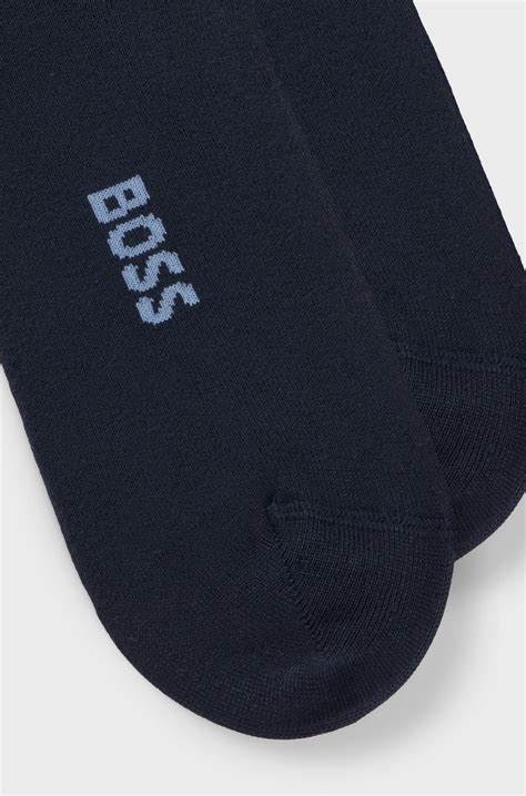 BOSS - Two-pack of ankle-length socks with logo details - Dark Blue