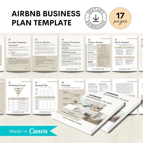 Airbnb Business Plan Canva Template, Business Plan Template, Canva ...