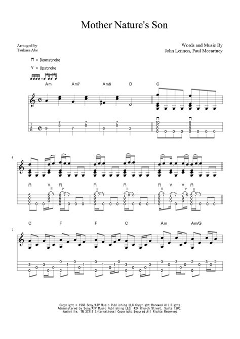 Mother Nature's Son (arr. Tsukasa Abe) by The Beatles Sheet Music for ...