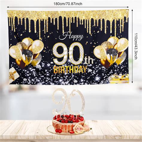 Buy Bling Birthday Party Decoration Extra Large Fabric Black Gold Sign ...