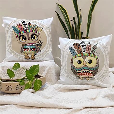 Buy CIDIZY Jute Maple Printed Cushion Cover Set of 2, 24 x 24 Inch ...