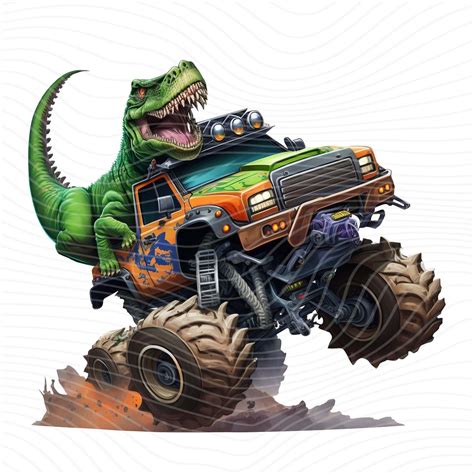 Monster Truck and T-rex Dinosaur PNG, Monster Truck Clipart, Monster Truck PNG, Monster Truck ...