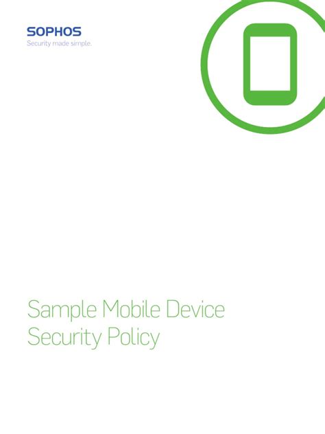 Sophos Sample Mobile Device Security Policy - 2 | PDF | Mobile App | Securities