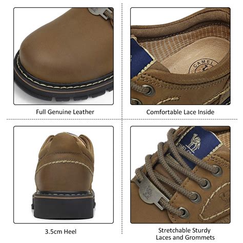 Buy CAMEL CROWN Men's Work Shoes Casual Leather Low-Cut Work Boots ...