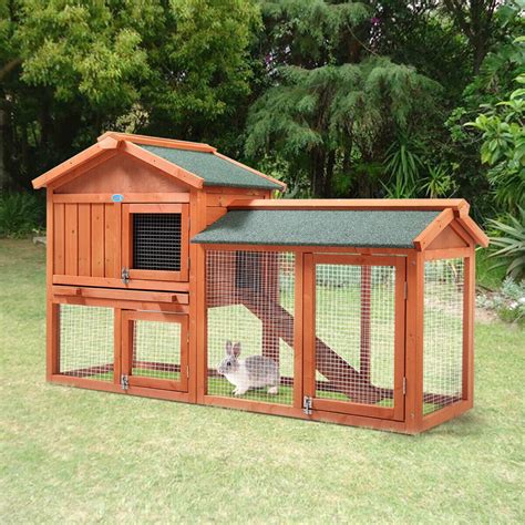 Veryke Indoor Rabbit Hutch, Rabbit Cage, Wooden Bunny Cages with Run ...