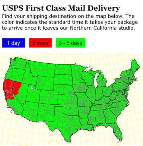 Image result for First Class Mail Transit Time Map
