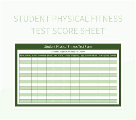 Student Physical Fitness Test Score Sheet Excel Template And Google ...