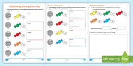 👉 Calculating Change from 20p Activity Sheet